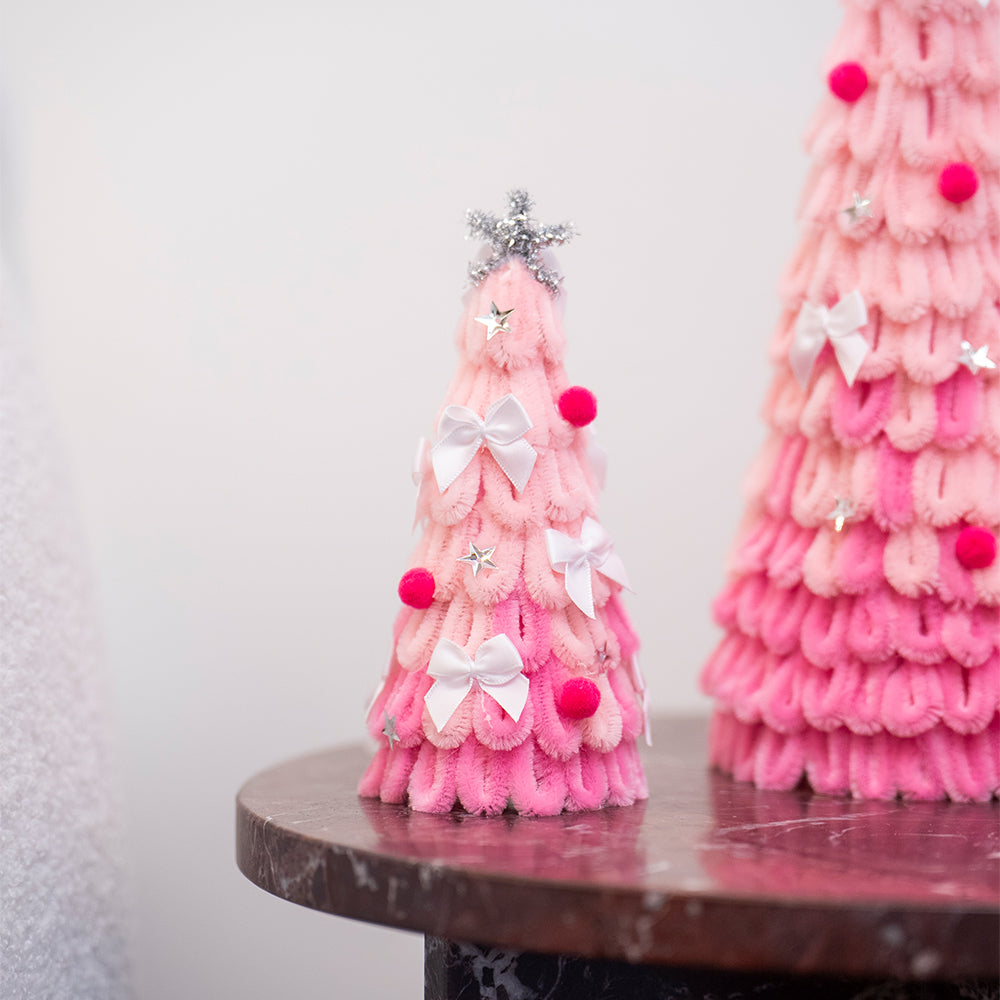 PASTEL PINK - Christmas Tree Pipe Cleaner Craft Kit