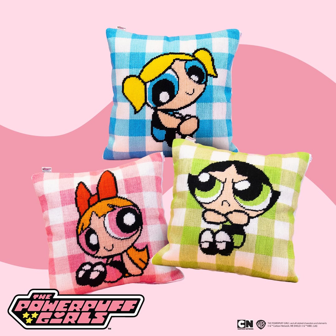 Craft Club THE POWERPUFF GIRLS™ TRIO - Needlepoint Cushion Bundle