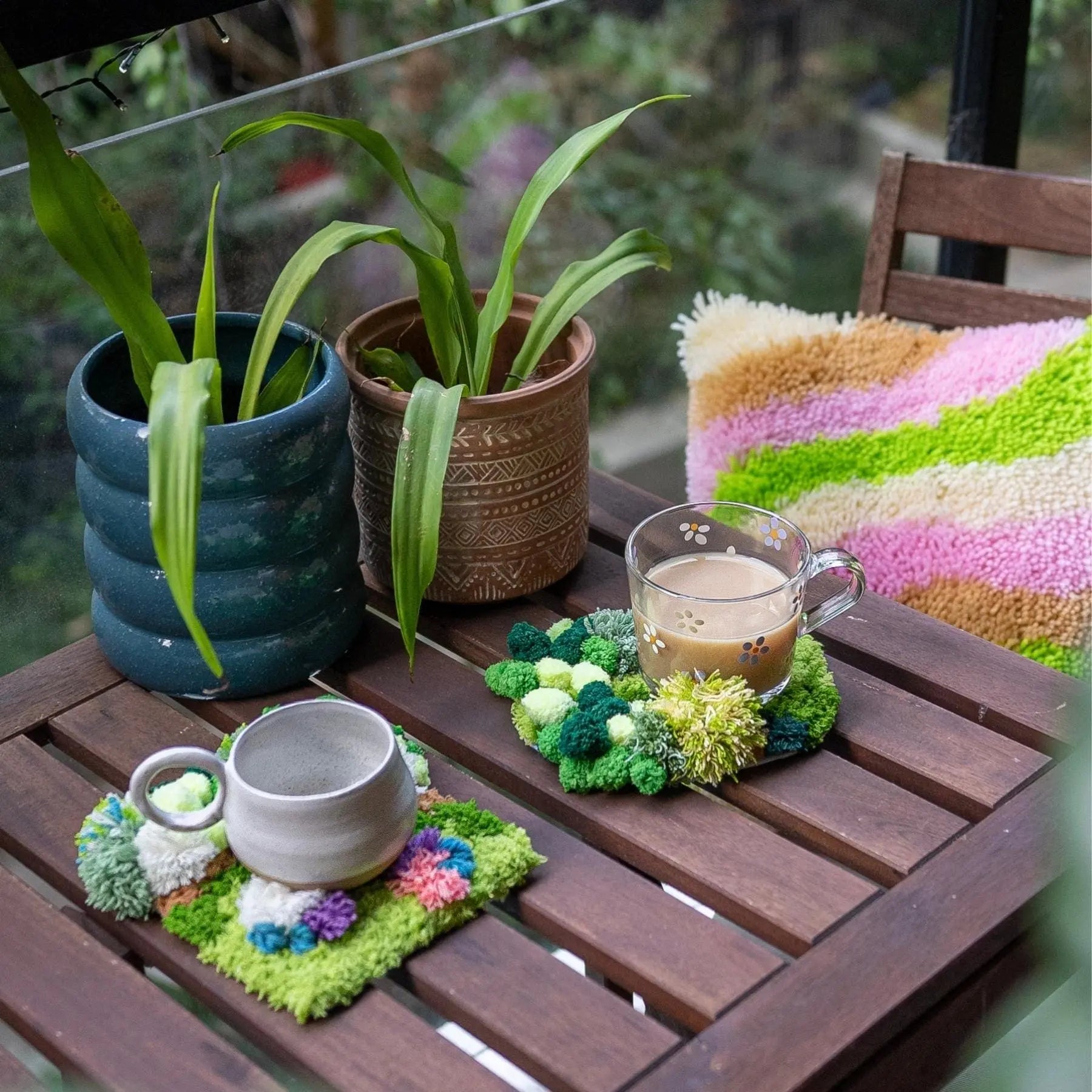 Craft Club Co Australia & NZ FLOWER PATCH Moss Rug Coaster Kit