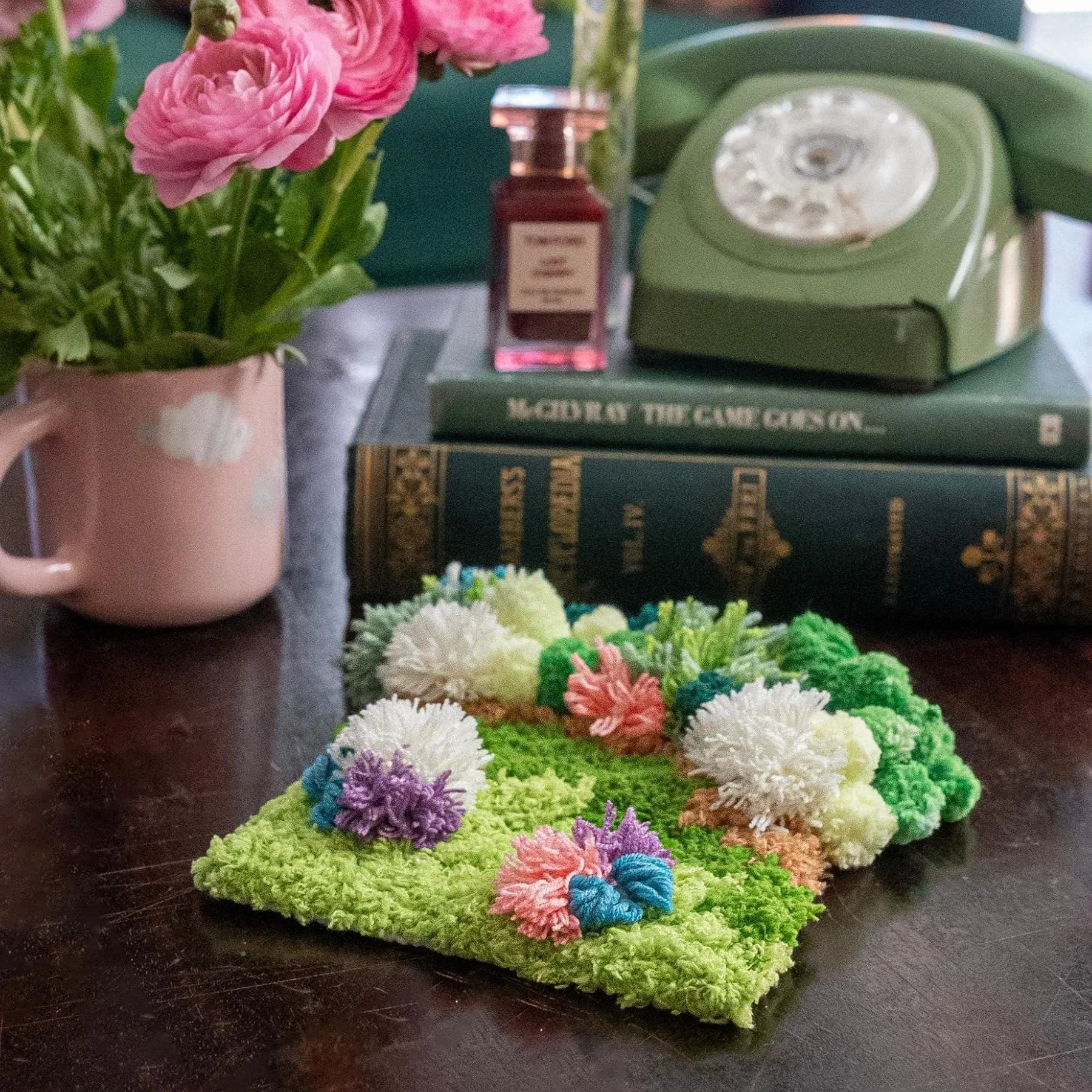 Craft Club Co Australia & NZ FLOWER PATCH Moss Rug Coaster Kit