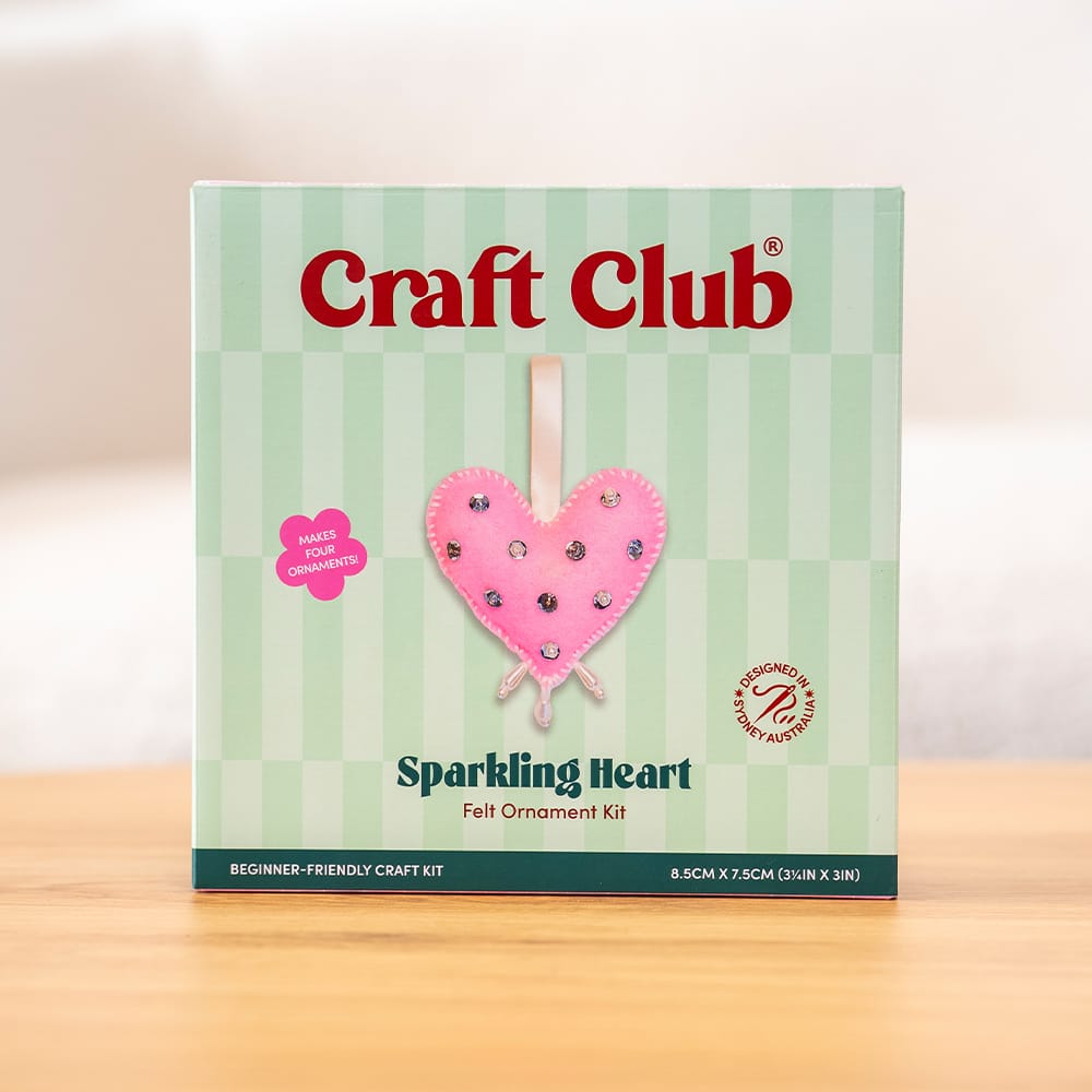 Craft Club Co SPARKLING HEART - Beaded Ornament Kit