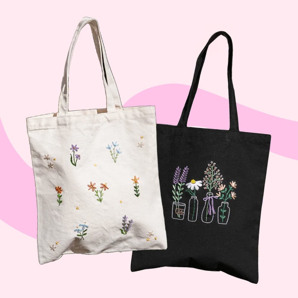Craft Club Co Easy Learn Embroidery Tote Bag Bundle