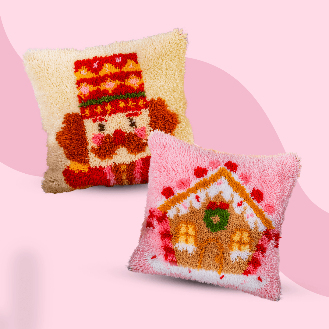 Craft Club Co The Festive Pair - Latch Hook Cushion Bundle