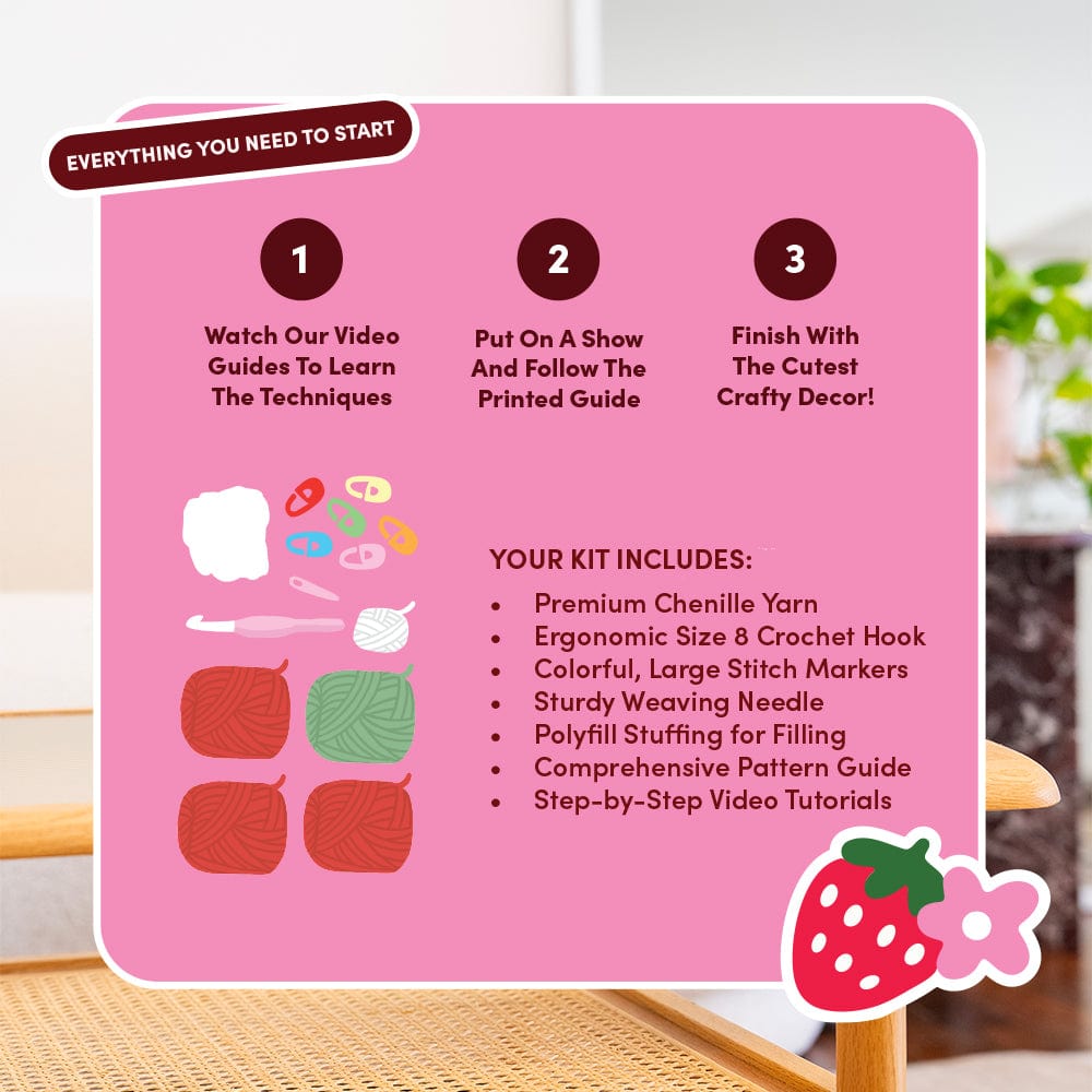 Craft Club Co STRAWBERRY Chunky Crochet Kit