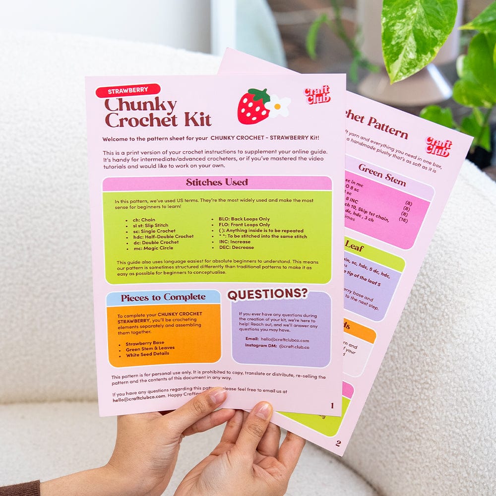 Craft Club Co STRAWBERRY Chunky Crochet Kit