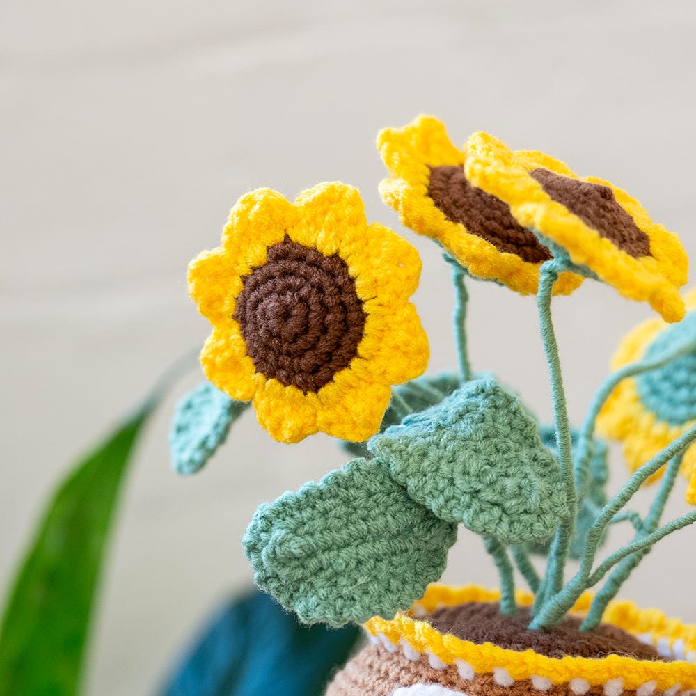 Craft Club Co Sunflower Pot DIY | Crochet Pot Plant Kit