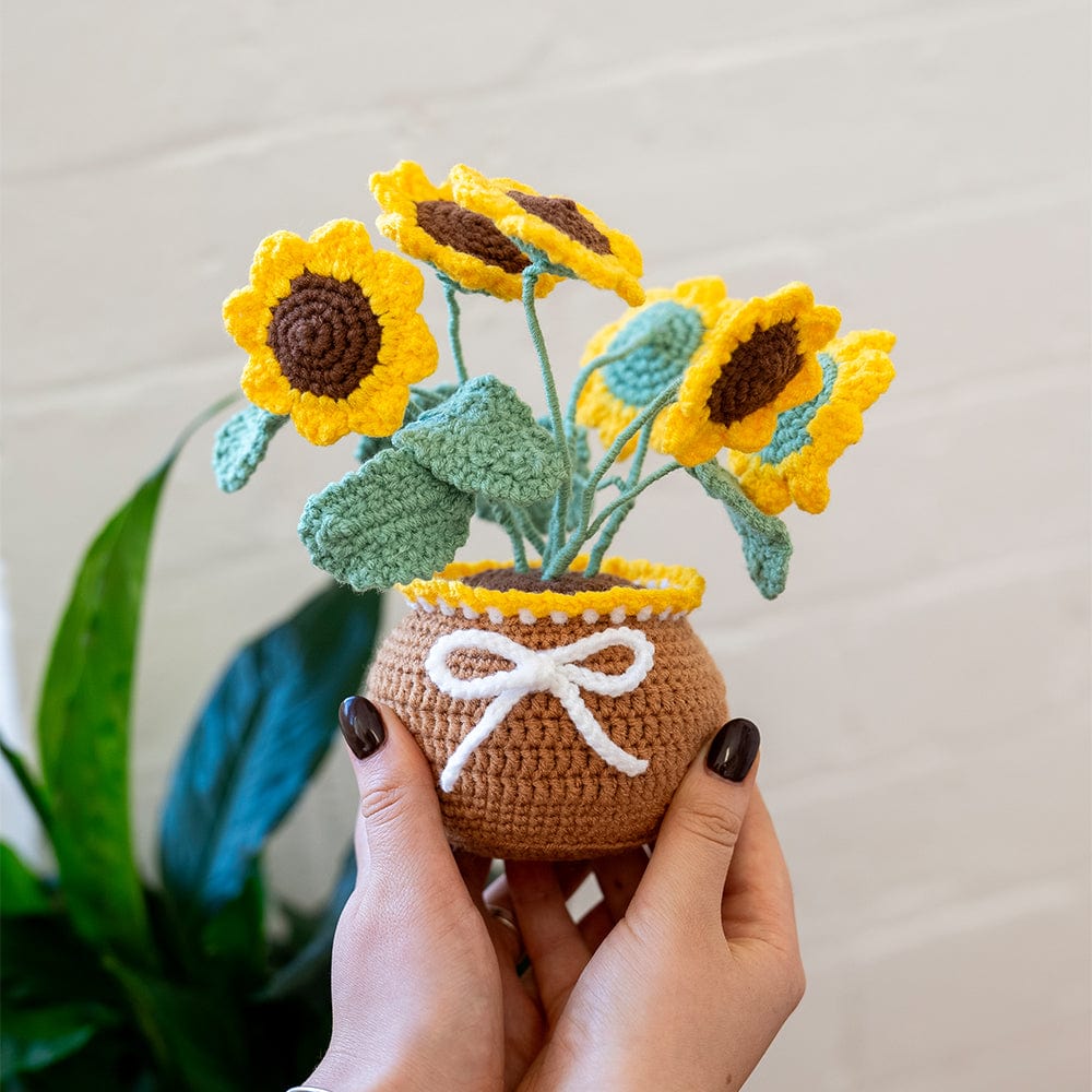 Craft Club Co Sunflower Pot DIY | Crochet Pot Plant Kit