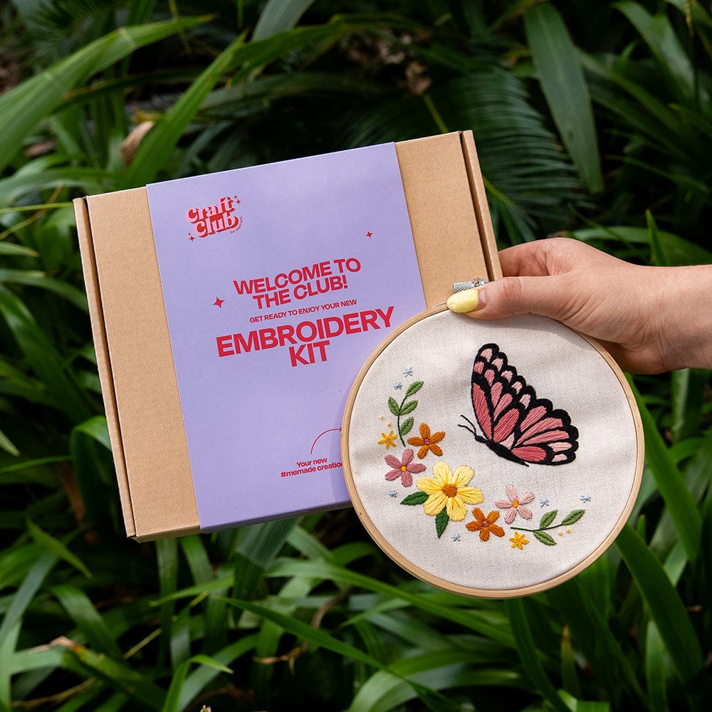 Craft Club Co BLUSHING BUTTERFLY Embroidery Kit