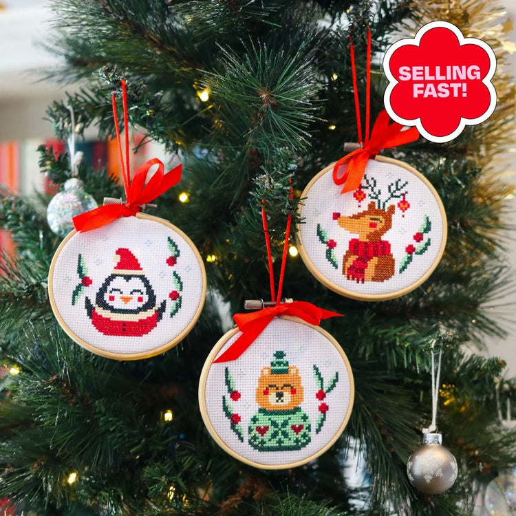 Craft Club Co CHRISTMAS MINI ORNAMENTS Cross Stitch Kit