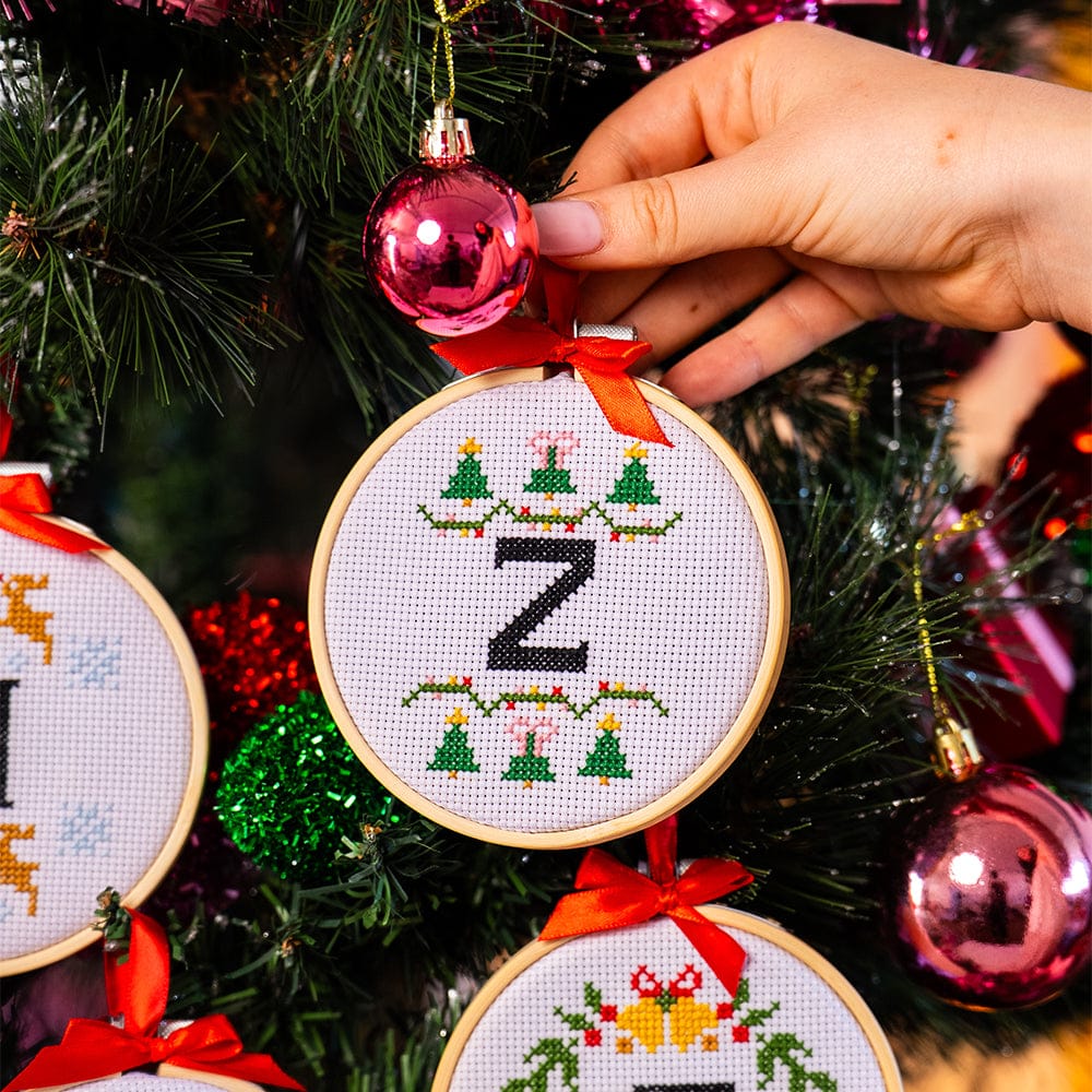 Craft Club Co FAMILY INITIALS - Christmas Mini Ornaments Cross Stitch Kit