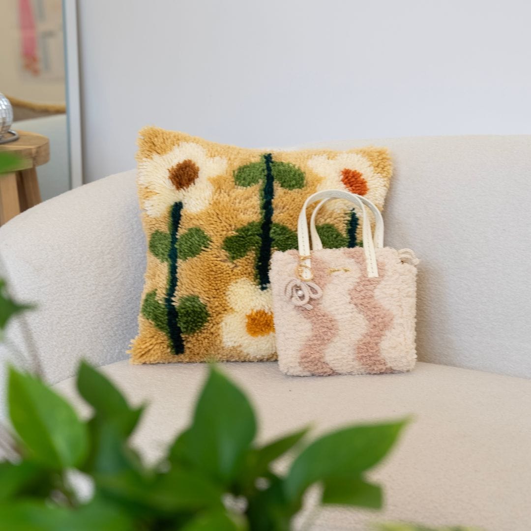Craft Club Co Down to Earthy | Latch Hook Cushion and Woven Bag Bundle