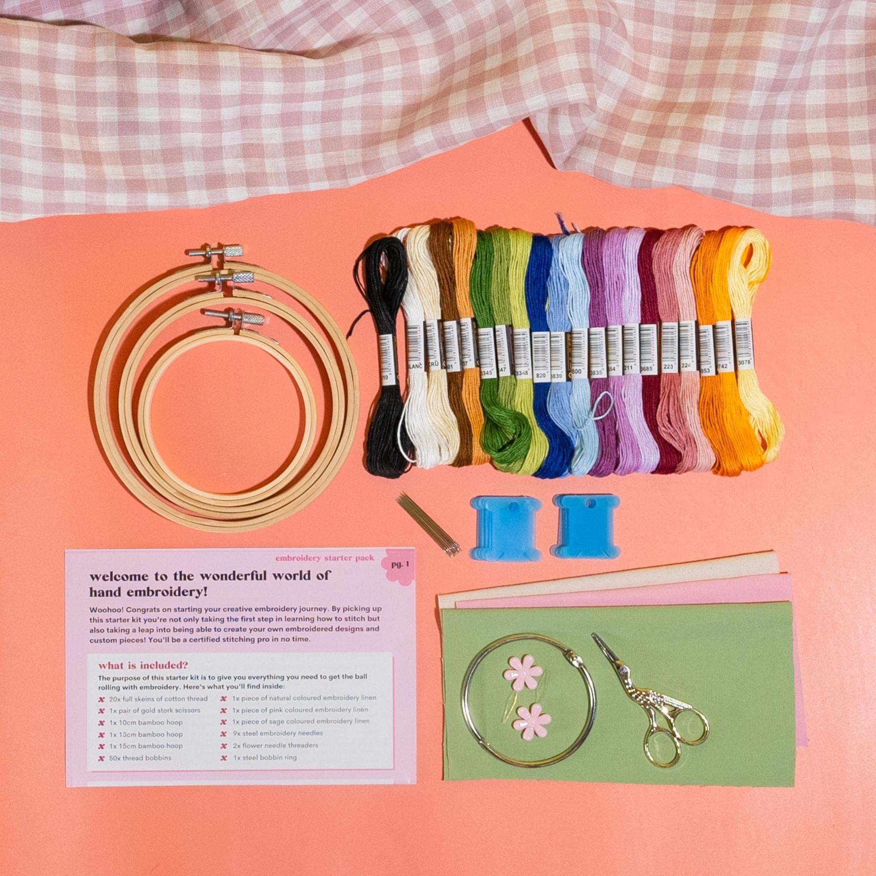 Craft Club Co EMBROIDERY STARTER KIT - Embroidery Supplies Bundle