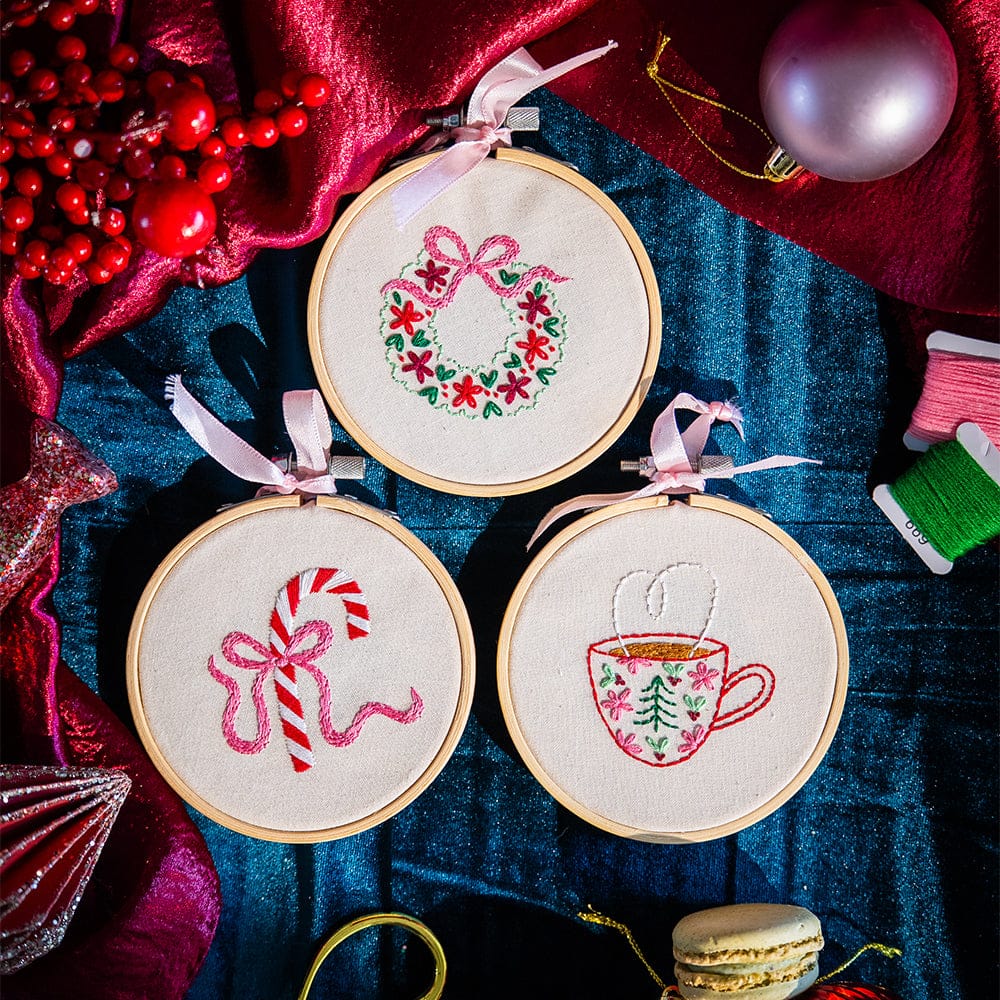 Craft Club Co TINSEL & TEA - Christmas Minis Embroidery Kit