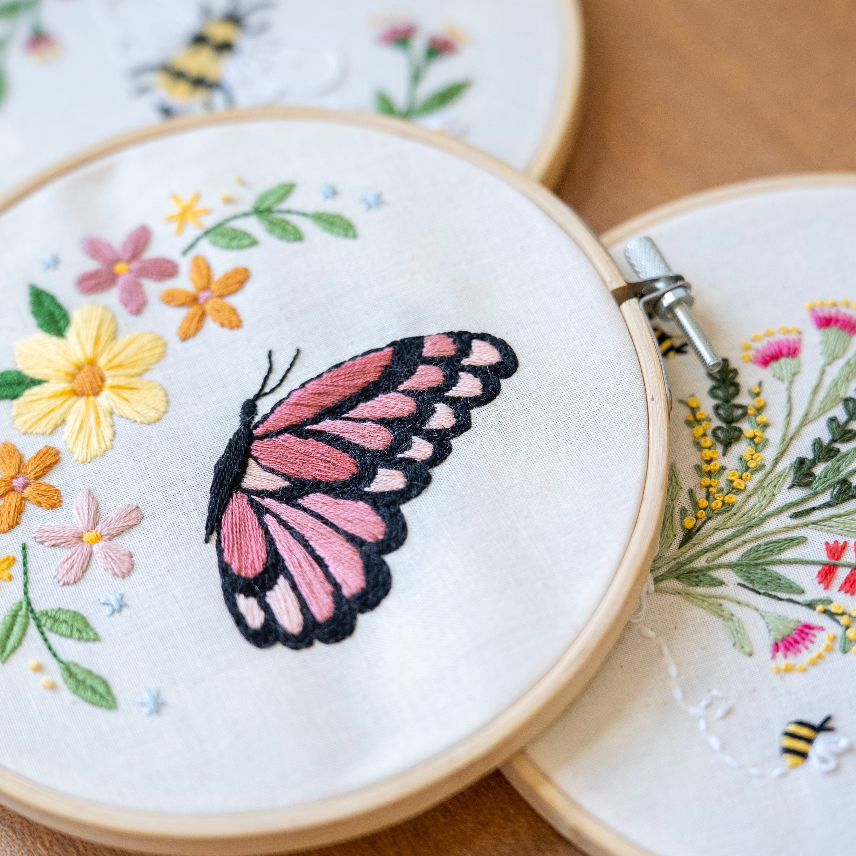 Craft Club Co FLORAL TRIO - Embroidery Kit Bundle