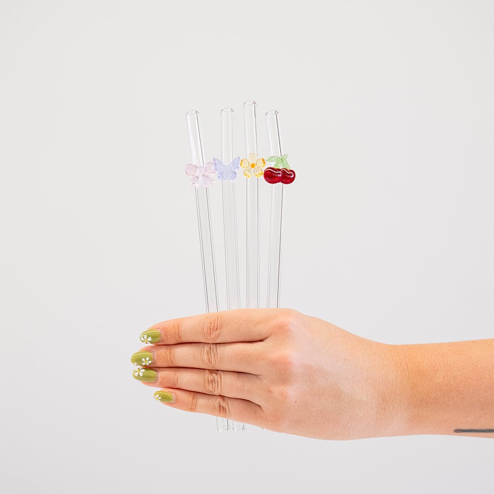 Craft Club Co CharmSip- 4 Pack Glass Straw