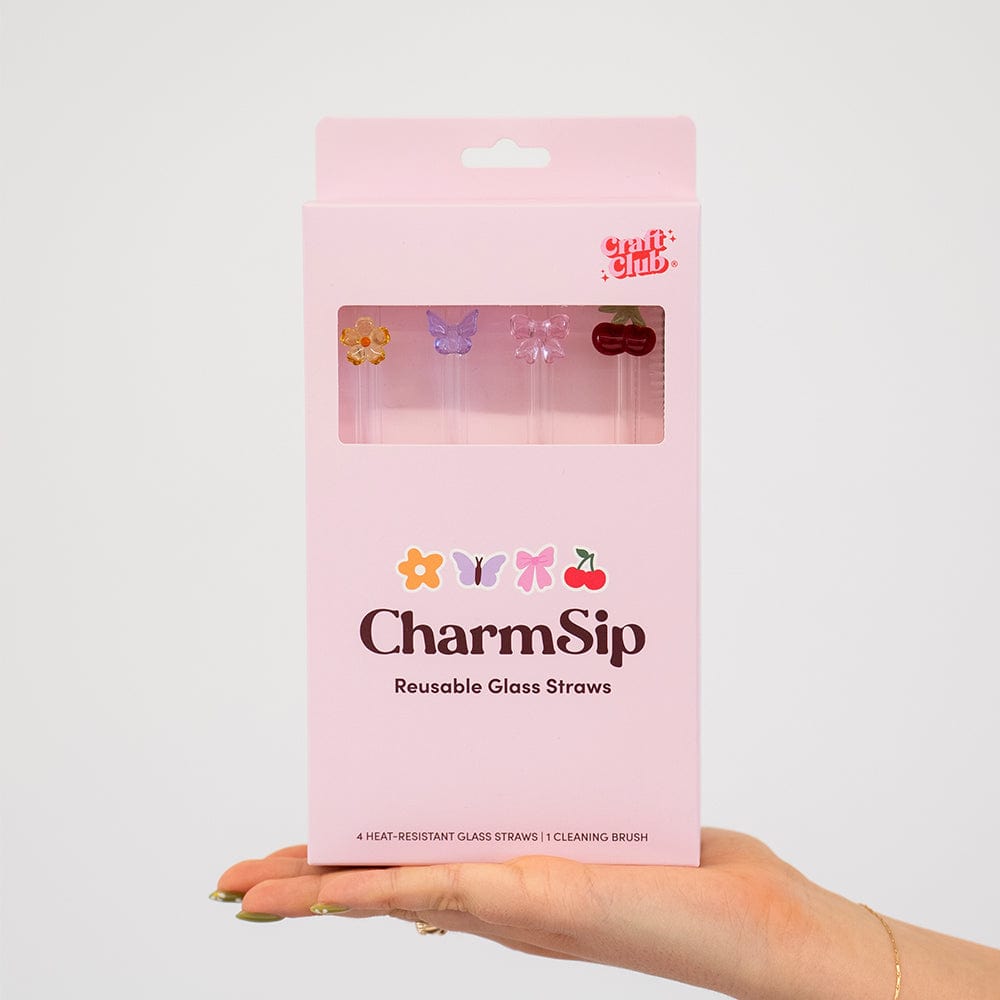 Craft Club Co CharmSip- 4 Pack Glass Straw