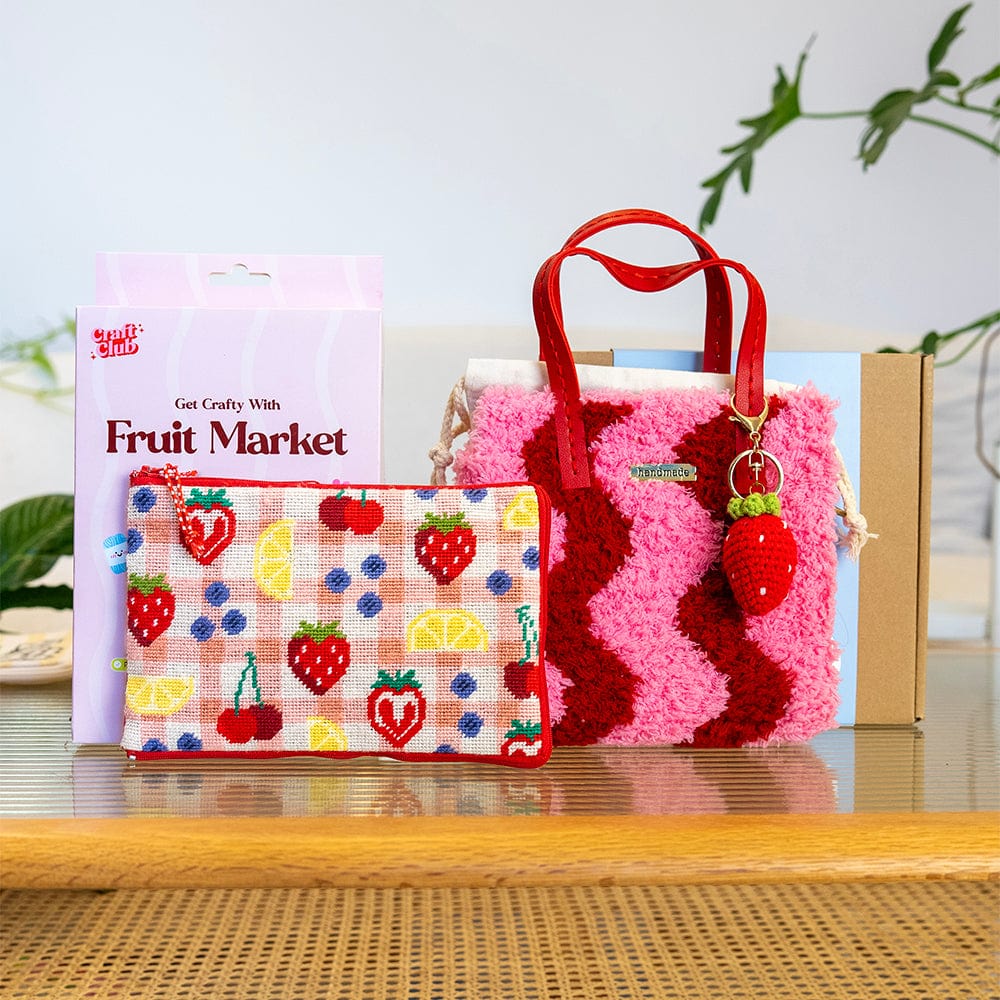 Craft Club Co GIRLS ON THE GO | Half-Stitch Pouch & Woven Bag Bundle