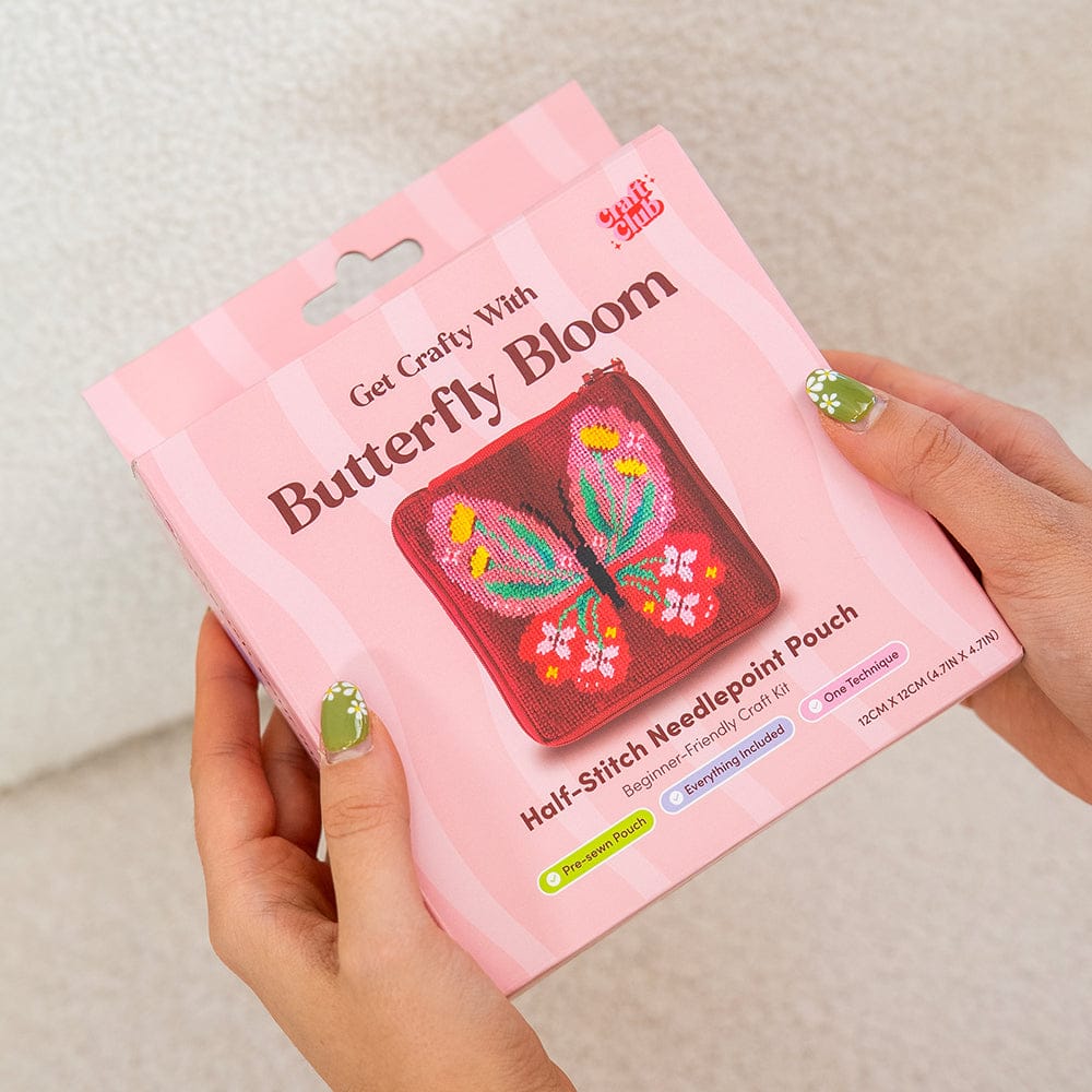 Craft Club Co Butterfly Bloom - Needlepoint Pouch Kit