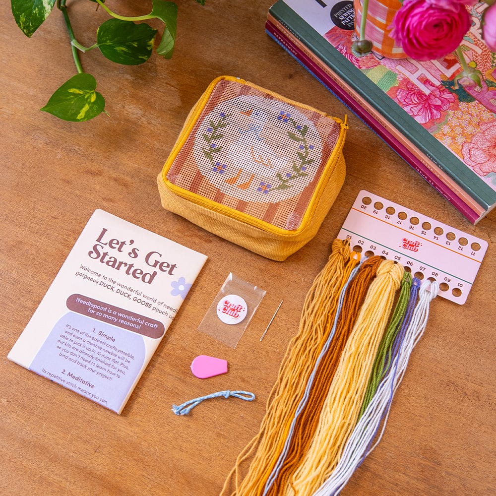 Craft Club Co Duck, Duck, Goose - Needlepoint Pouch Kit