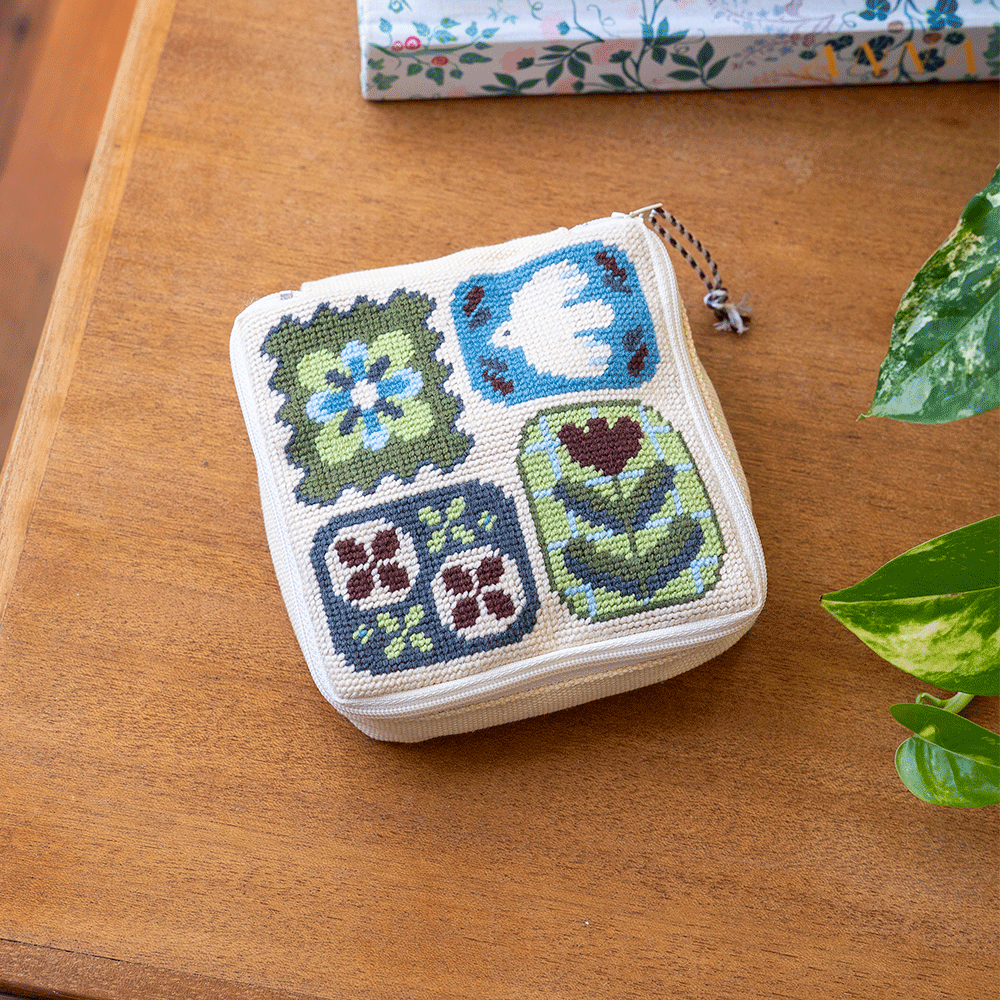 Craft Club Co Fluttering Fables - Needlepoint Pouch Kit