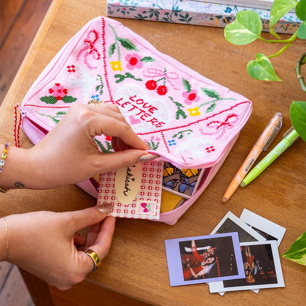 Craft Club Co Love Letters - Needlepoint Pouch Kit