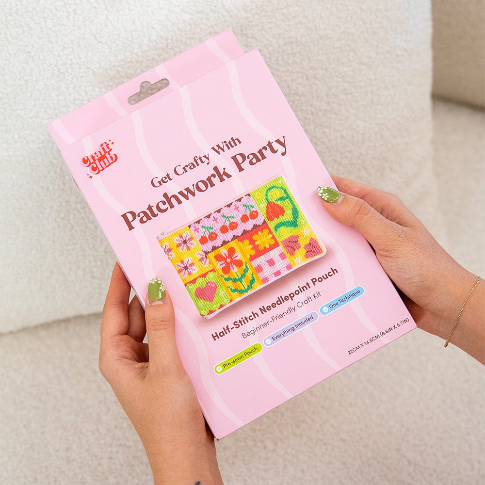 Craft Club Co Patchwork Party - Needlepoint Pouch Kit