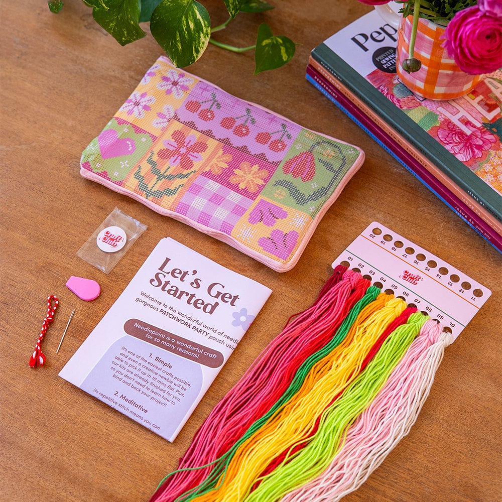 Craft Club Co Patchwork Party - Needlepoint Pouch Kit