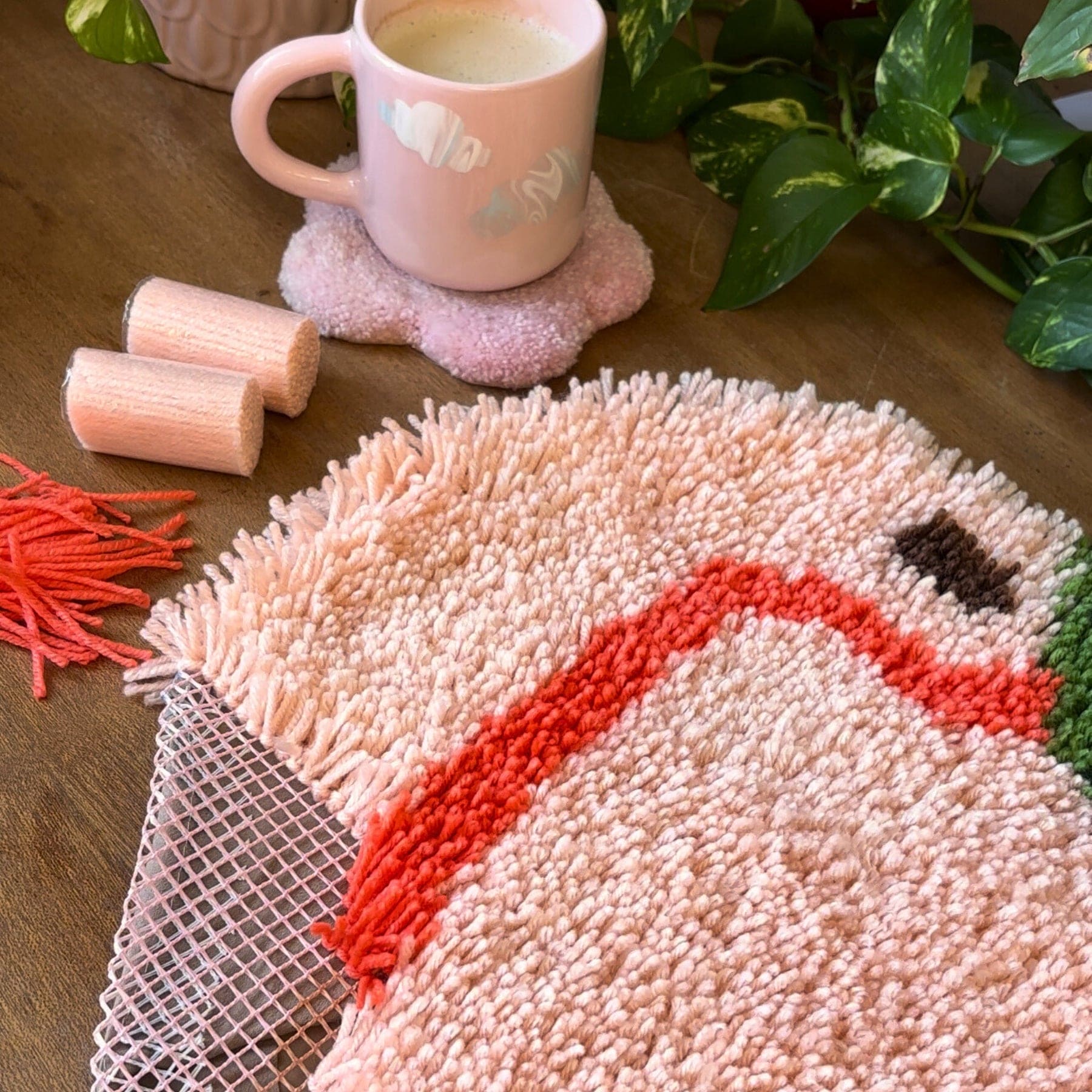 Craft Club Co PEACH Latch Hook Fruit Cushion Kit