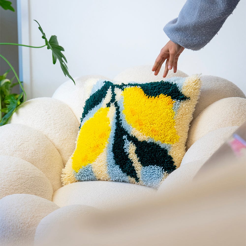 Craft Club Co RIPE STRIPES - LEMON Latch Hook Cushion Kit