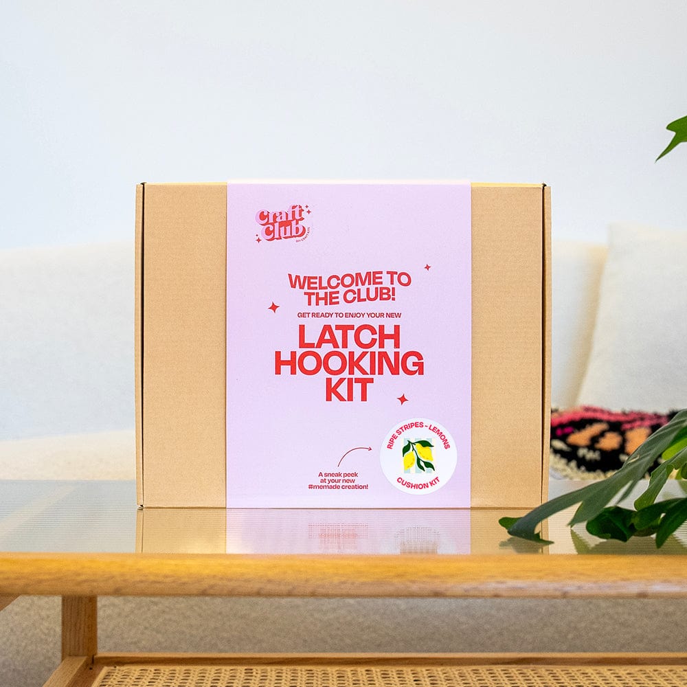 Craft Club Co RIPE STRIPES - LEMON Latch Hook Cushion Kit