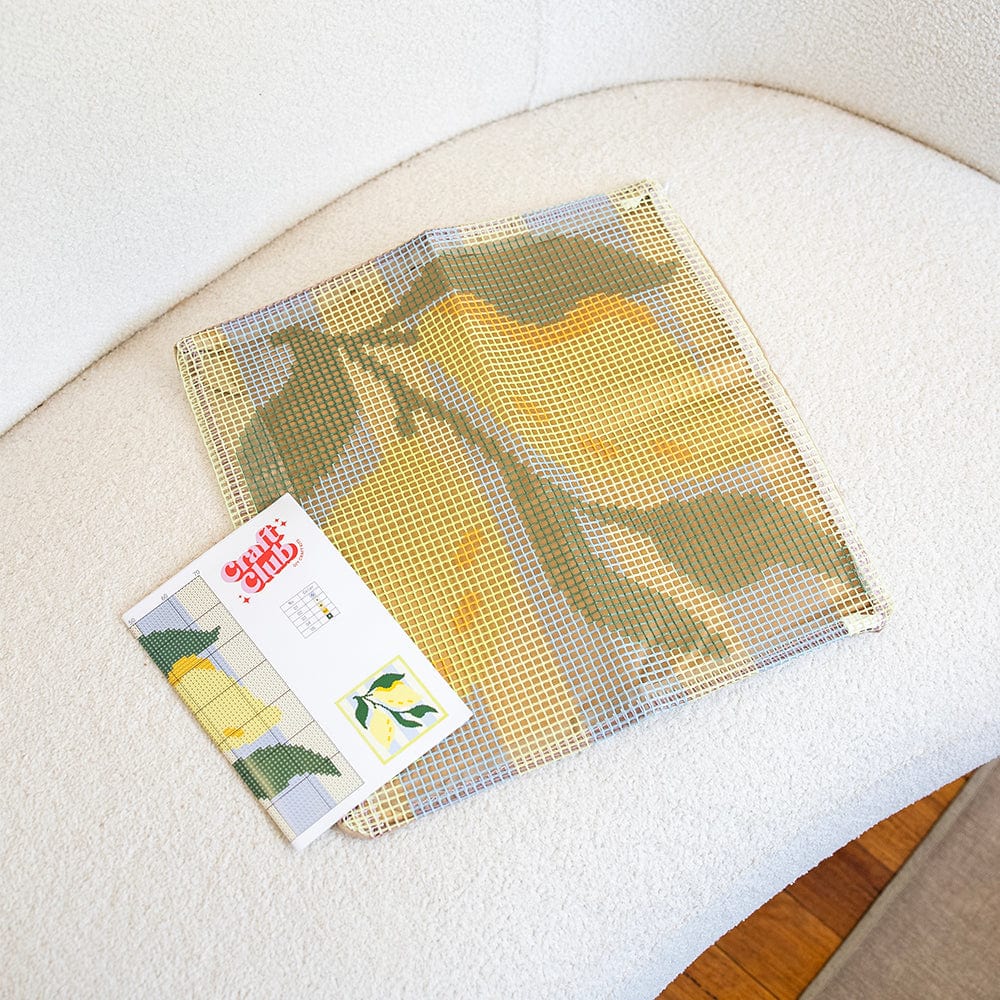 Craft Club Co RIPE STRIPES - LEMON Latch Hook Cushion Kit