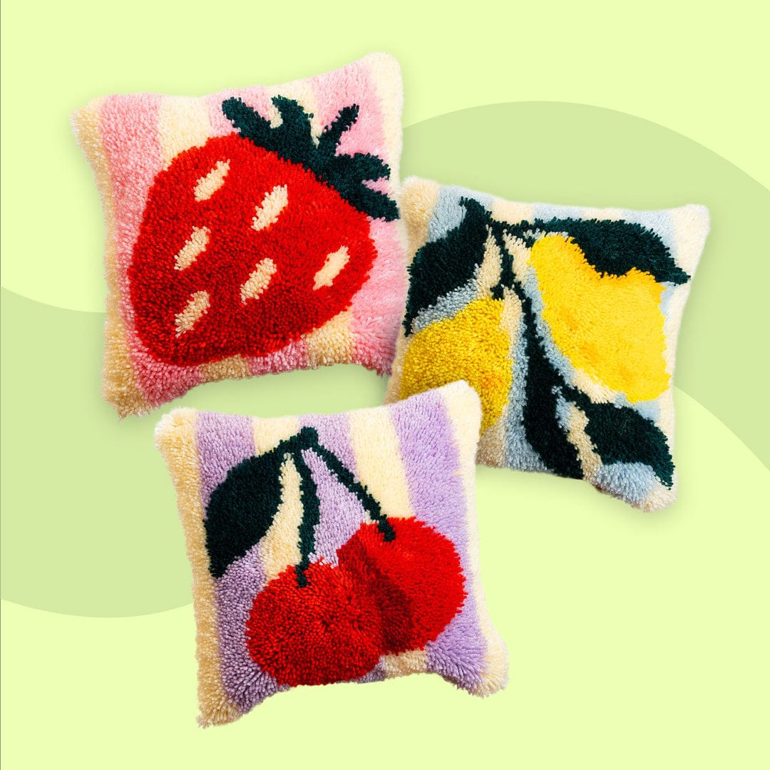Craft Club Co FRUIT BASKET - Latch Hook Cushion Bundle