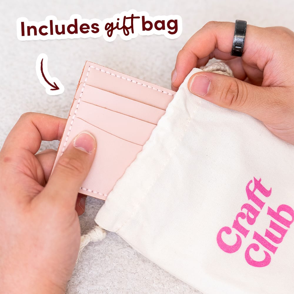 Craft Club Co PASTEL PINK THE SLIP - Leather Cardholder Kit
