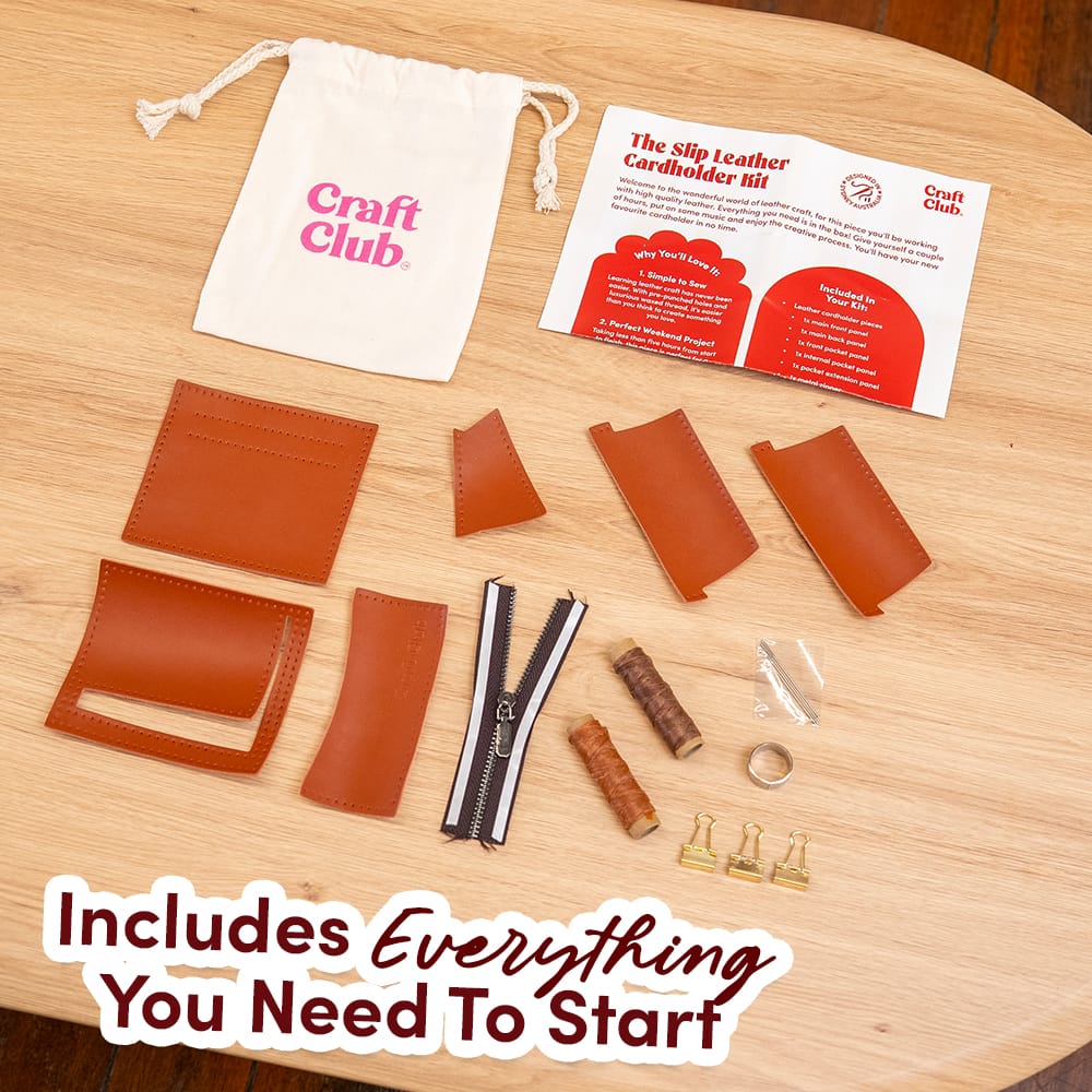 Craft Club Co TAN BROWN THE SLIP - Leather Cardholder Kit