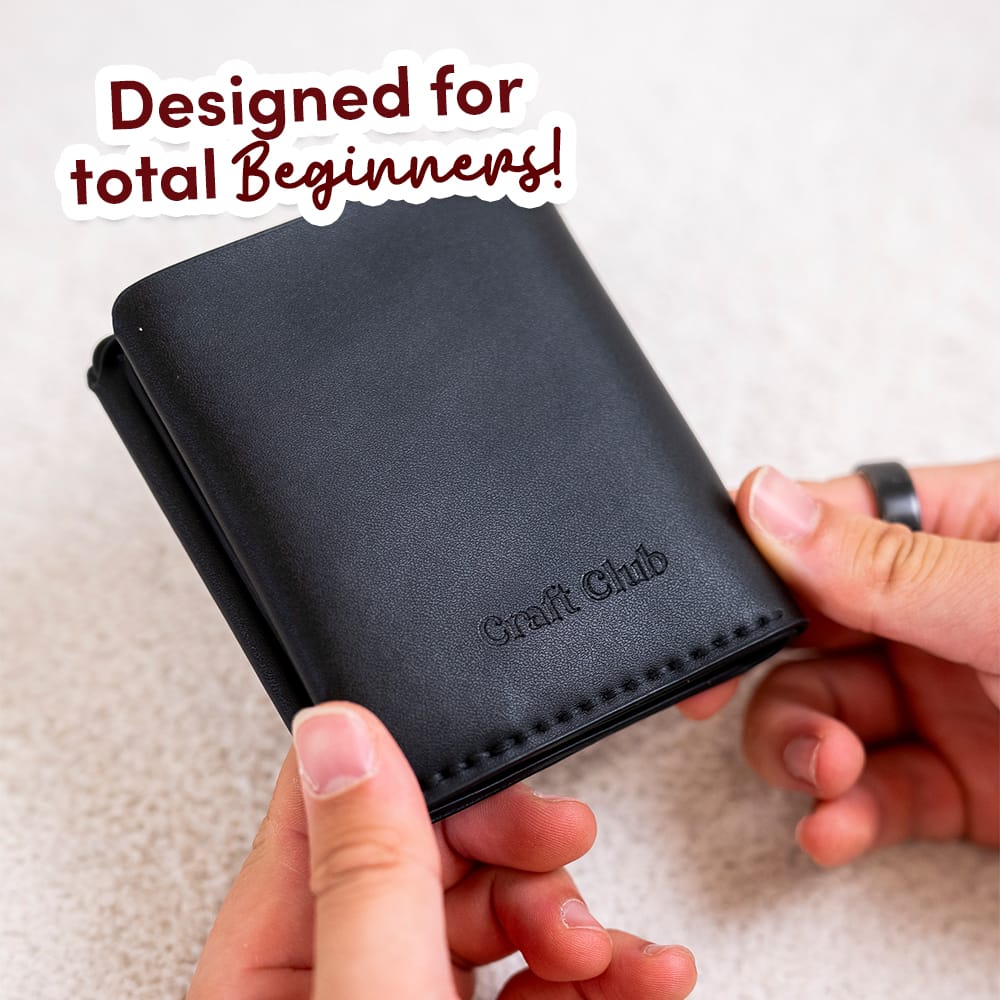 Craft Club Co NAPPA BLACK THE FOLD - Leather Wallet Kit