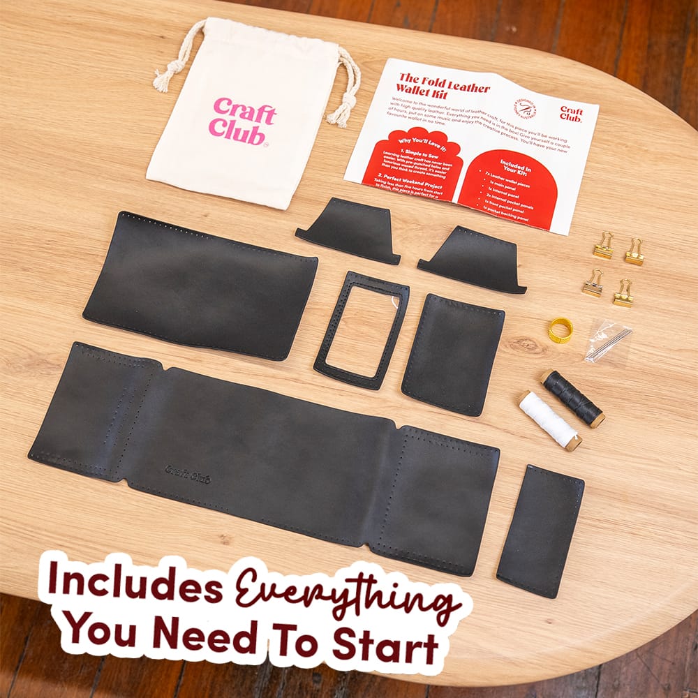 Craft Club Co NAPPA BLACK THE FOLD - Leather Wallet Kit