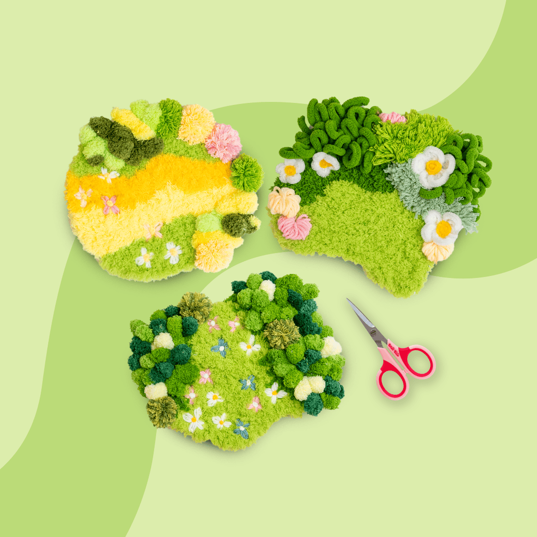 Craft Club Co FUZZY & FLORAL - Moss Coaster Bundle