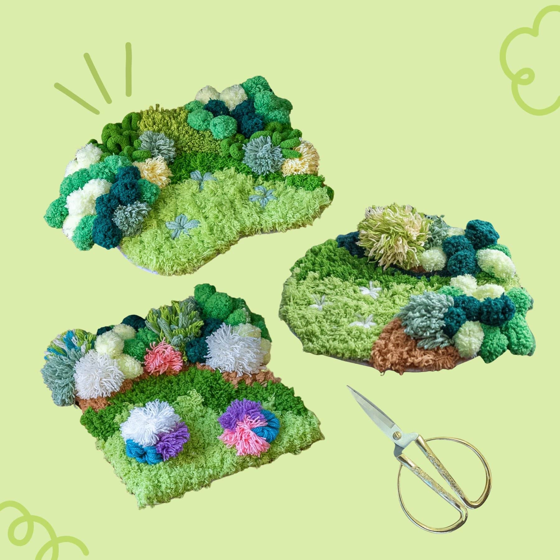 Craft Club Co GORGEOUS GREENS TRIO Moss Coaster Bundle