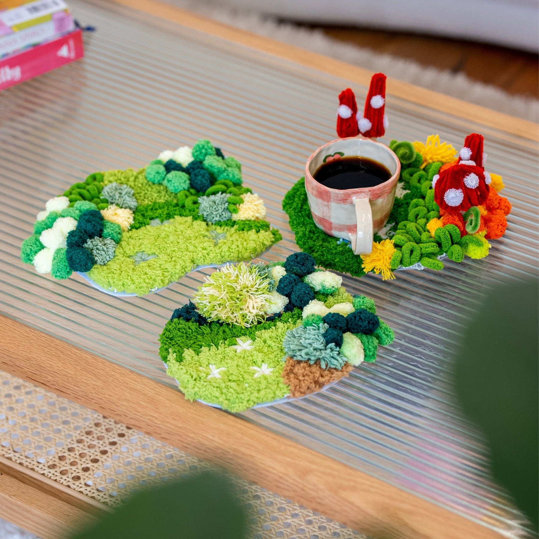 Craft Club Co SECRET GARDEN TRIO Moss Coaster Bundle