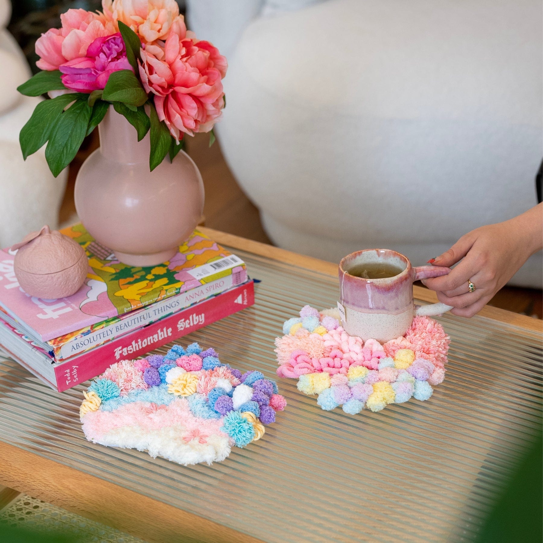 Craft Club Co COTTON CANDY Moss Coaster Kit