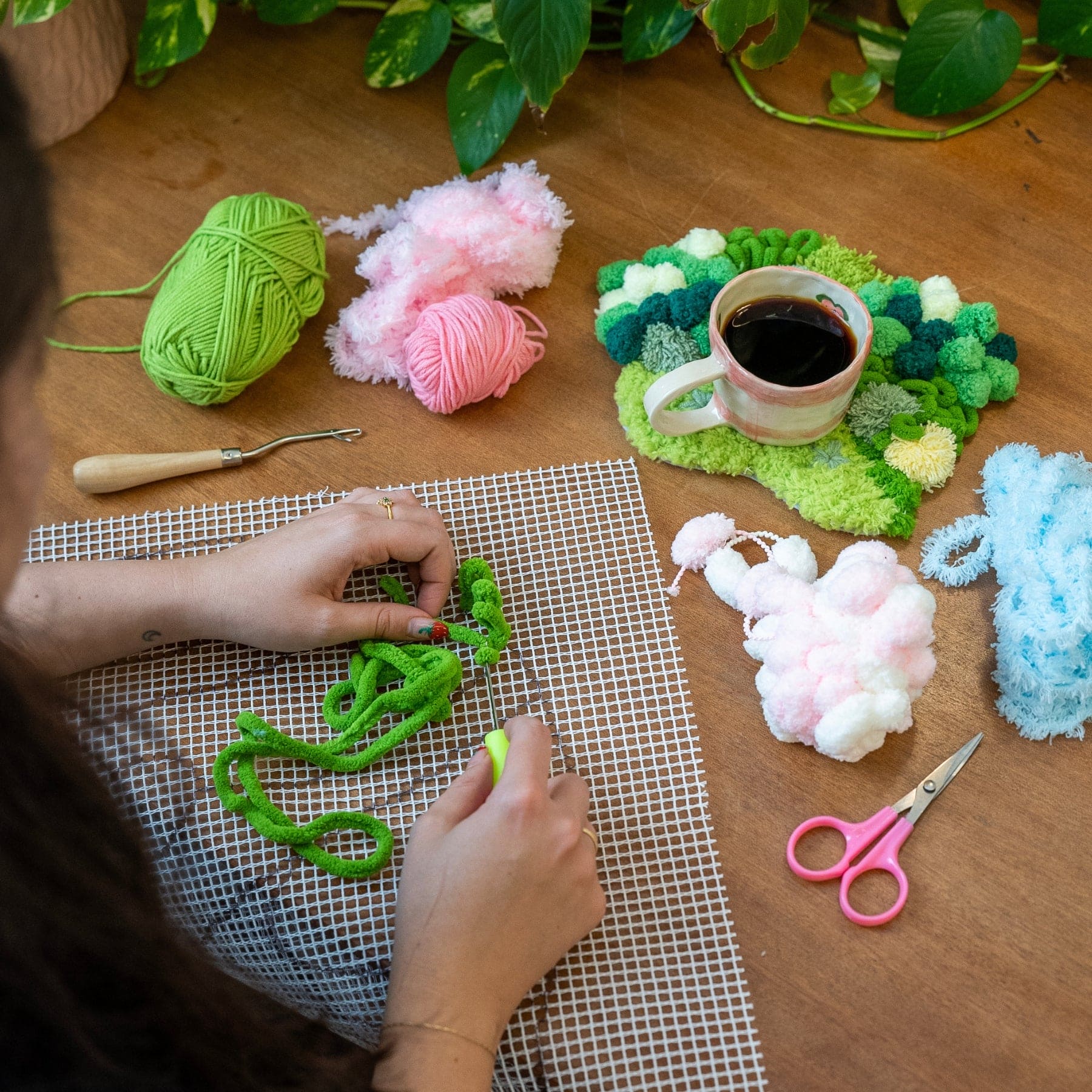 Craft Club Co COTTON CANDY Moss Coaster Kit