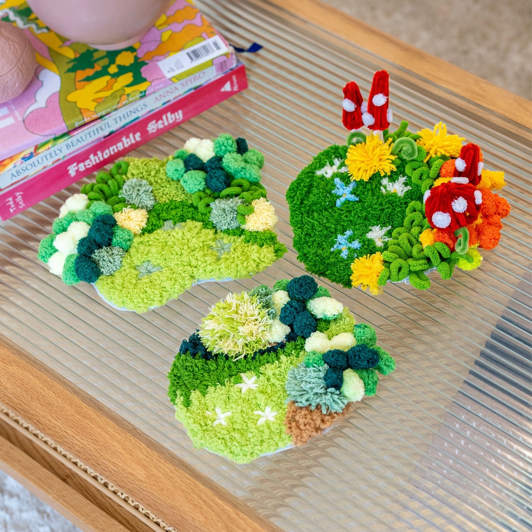 Craft Club Co MUSHROOM MEADOW Moss Coaster Kit