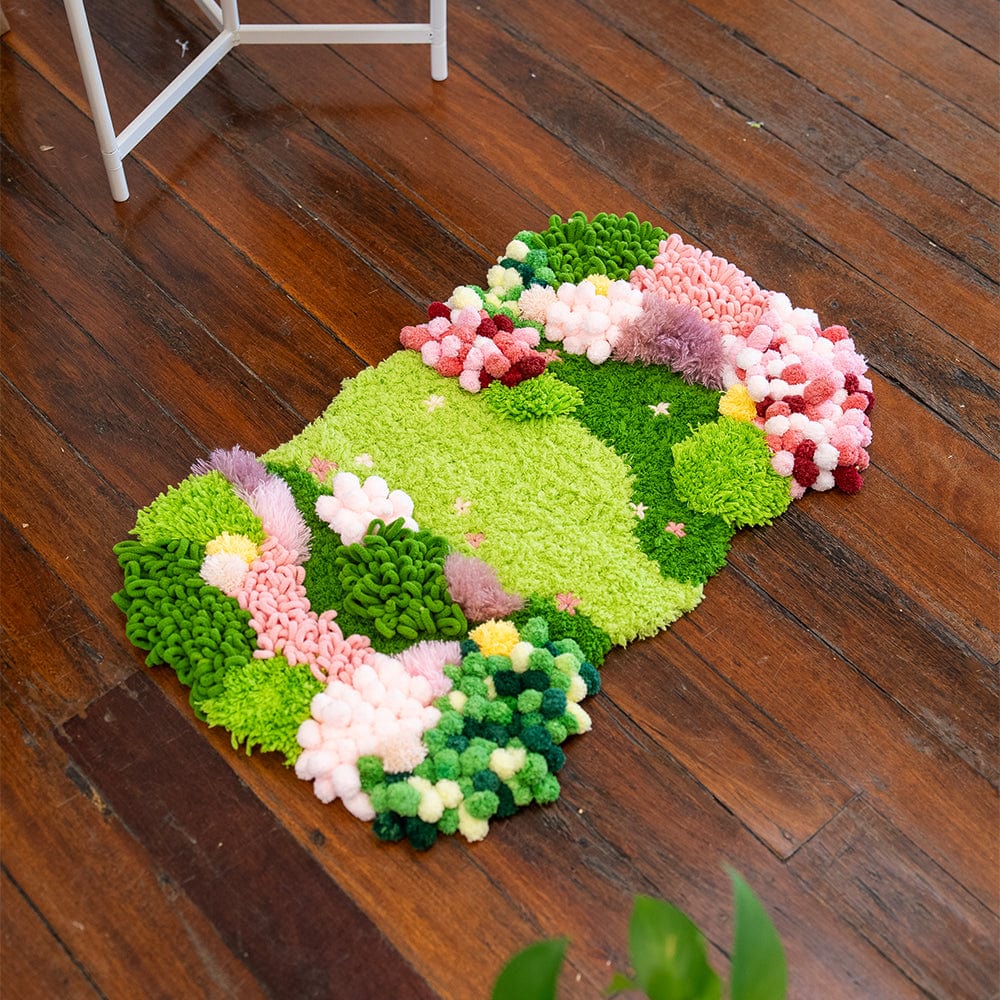 Craft Club Co BUBBLEGUM GARDEN - Moss Rug Making Kit