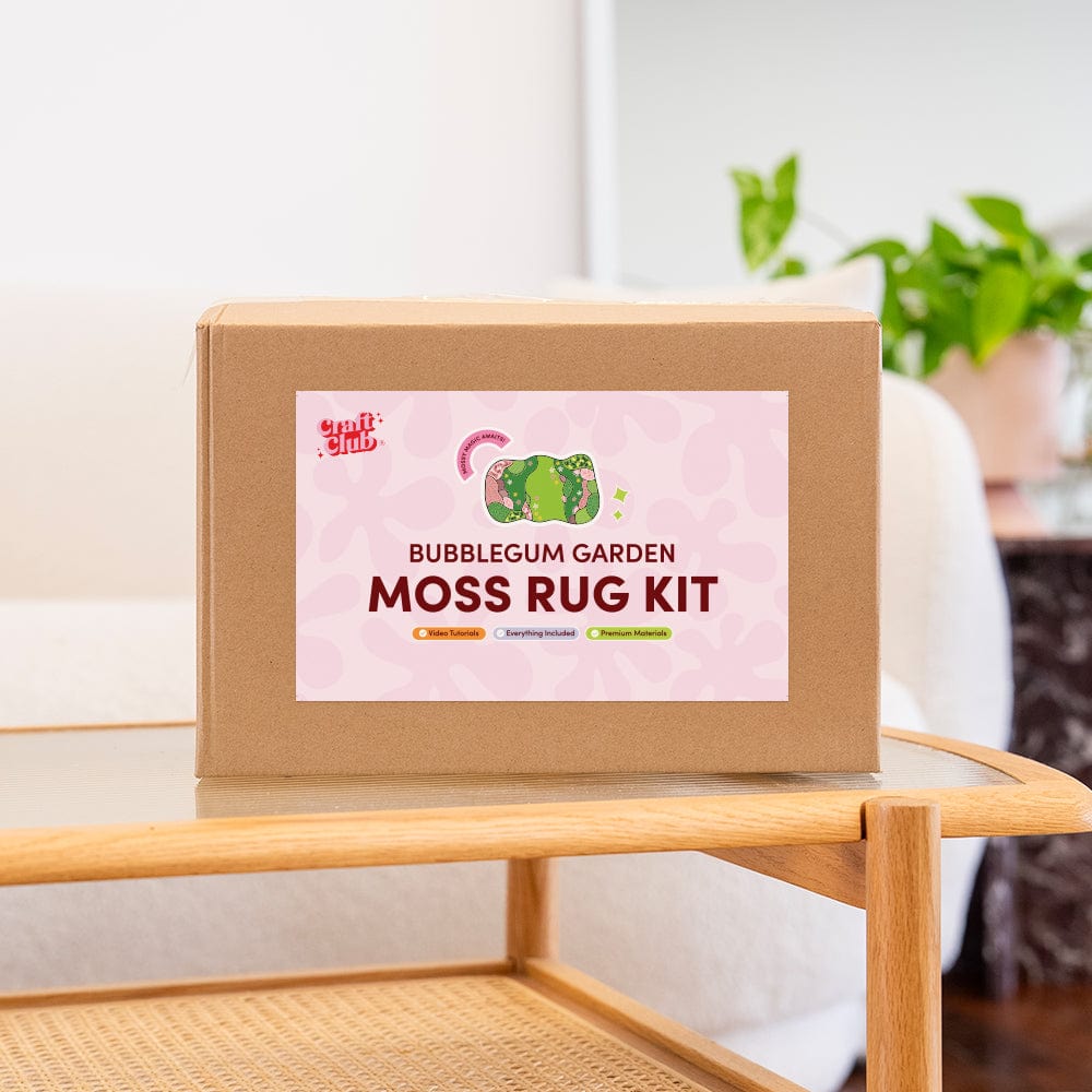 Craft Club Co BUBBLEGUM GARDEN - Moss Rug Making Kit