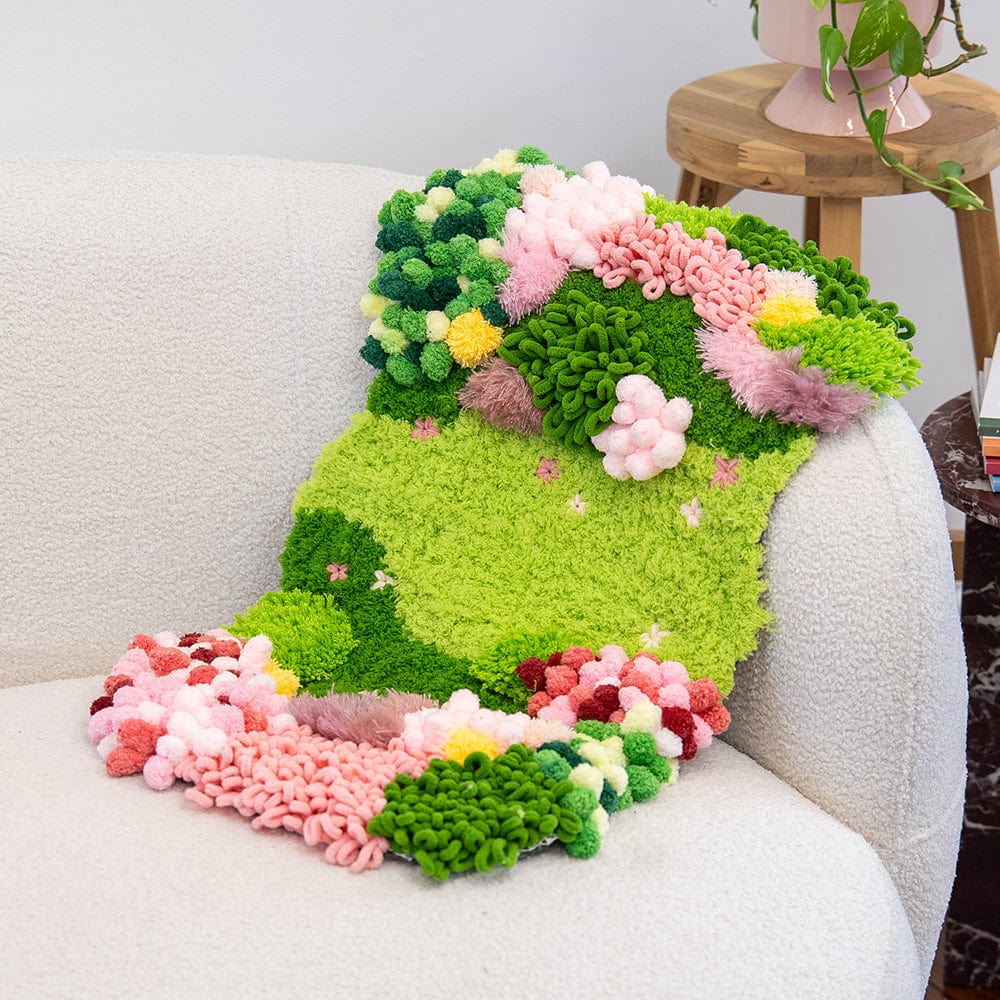 Craft Club Co BUBBLEGUM GARDEN - Moss Rug Making Kit