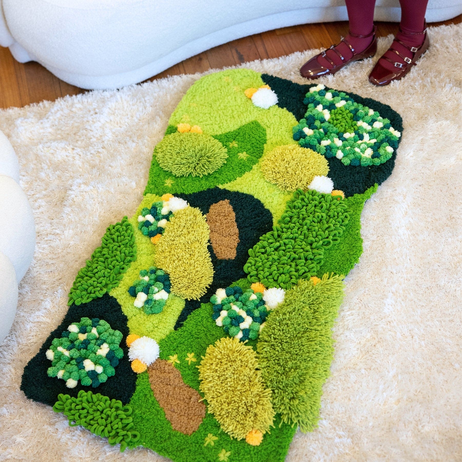 Craft Club Co GRASSY FIELDS | XXL Moss Rug Making Kit