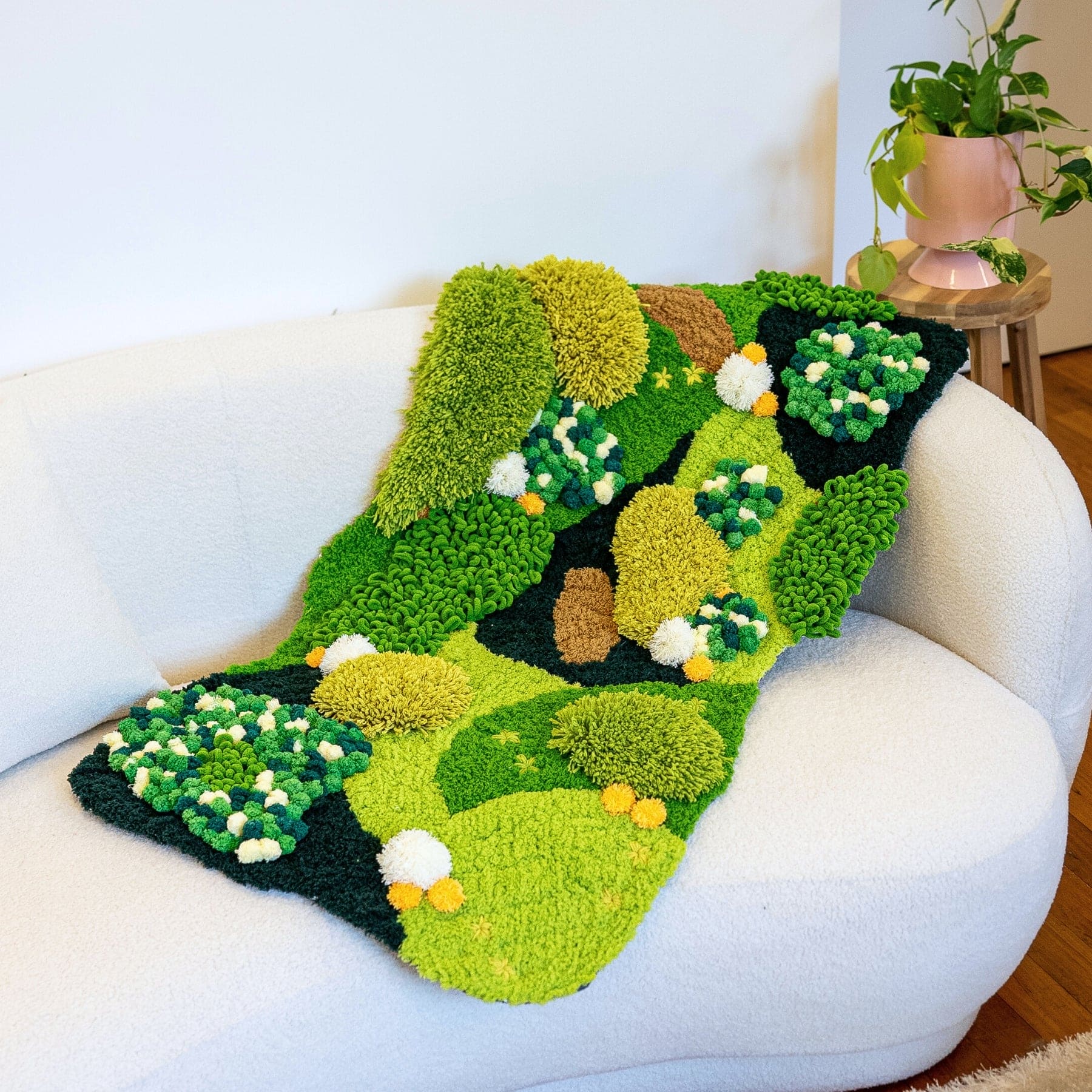 Craft Club Co GRASSY FIELDS | XXL Moss Rug Making Kit