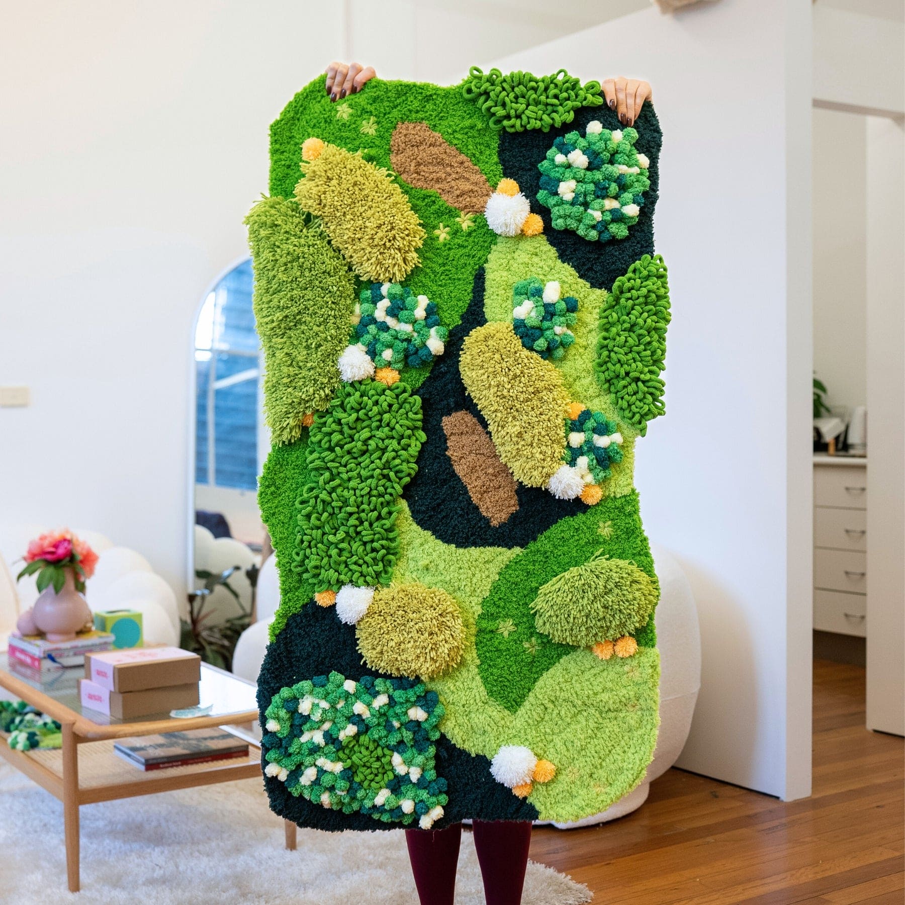 Craft Club Co GRASSY FIELDS | XXL Moss Rug Making Kit