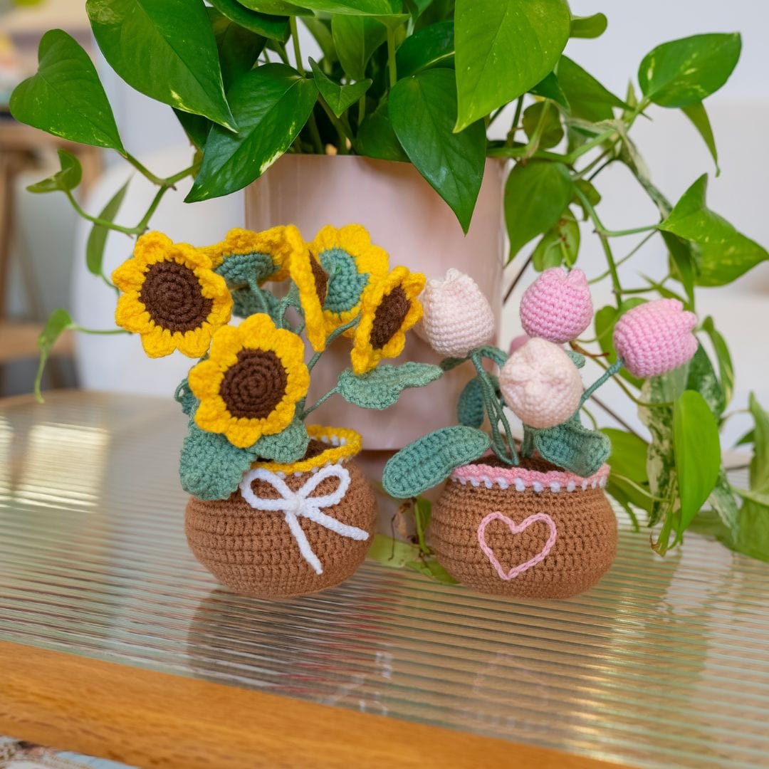 Craft Club Co PLANT POTS | Floral Crochet Bundle
