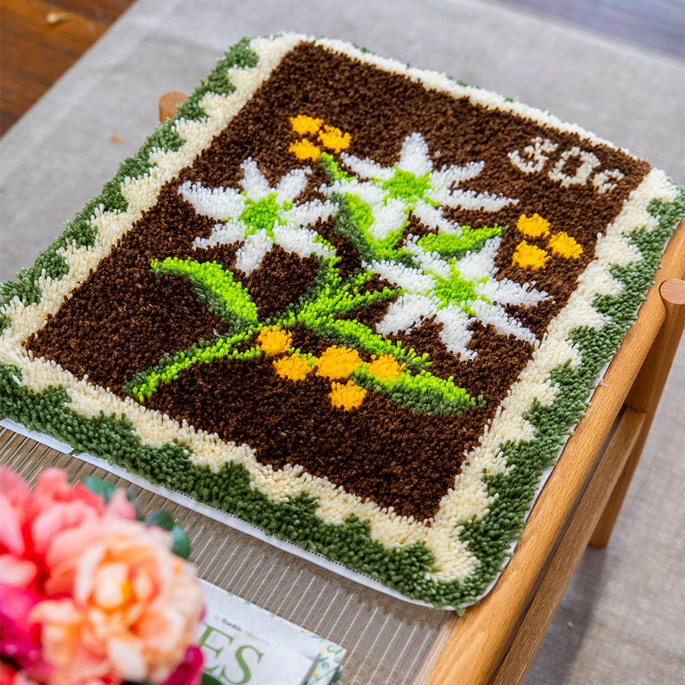 Craft Club Co Flannel Flower Stamps - XL Latch Hook Rug Kit